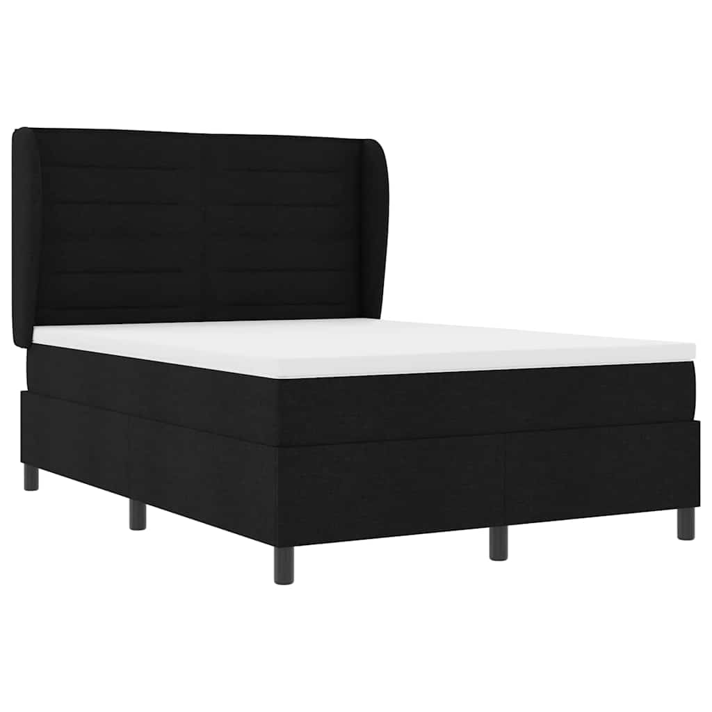 Boxspringbett mit Matratze Schwarz 140 x 200 cm Stoff