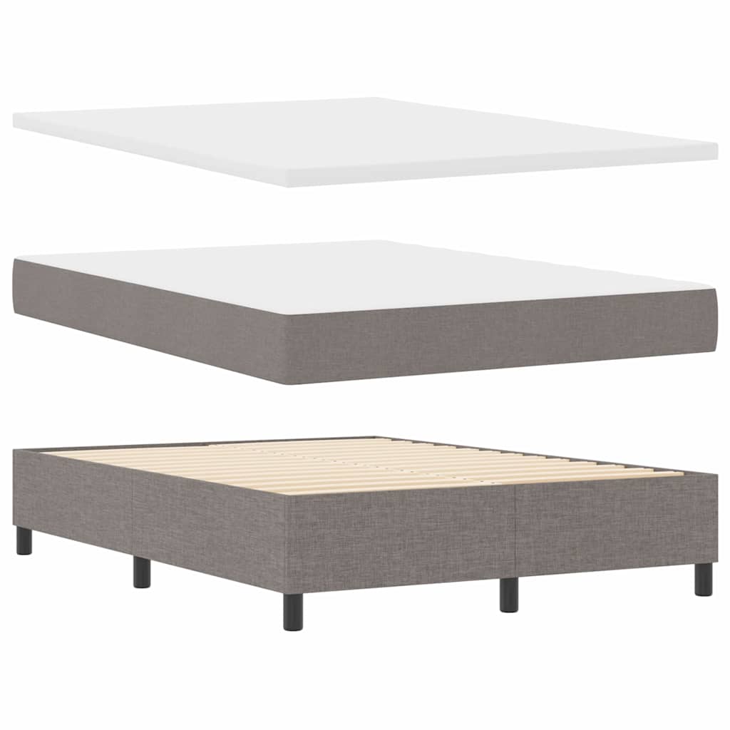 Boxspringbett mit Kopfteil Taupe 140 x 200 cm Stoff