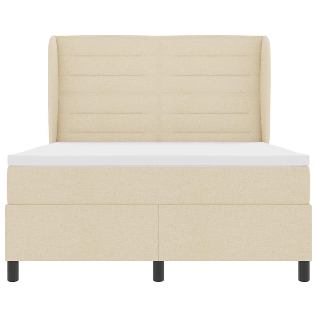 Boxspringbett mit Matratze Creme 140 x 200 cm Stoff