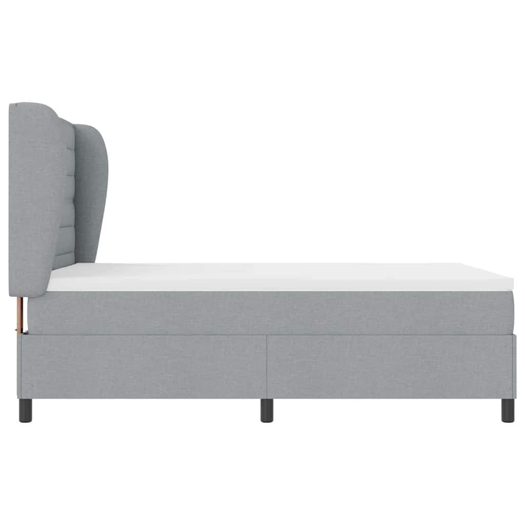 Boxspringbett mit Matratze Hellgrau 160 x 200 cm Stoff