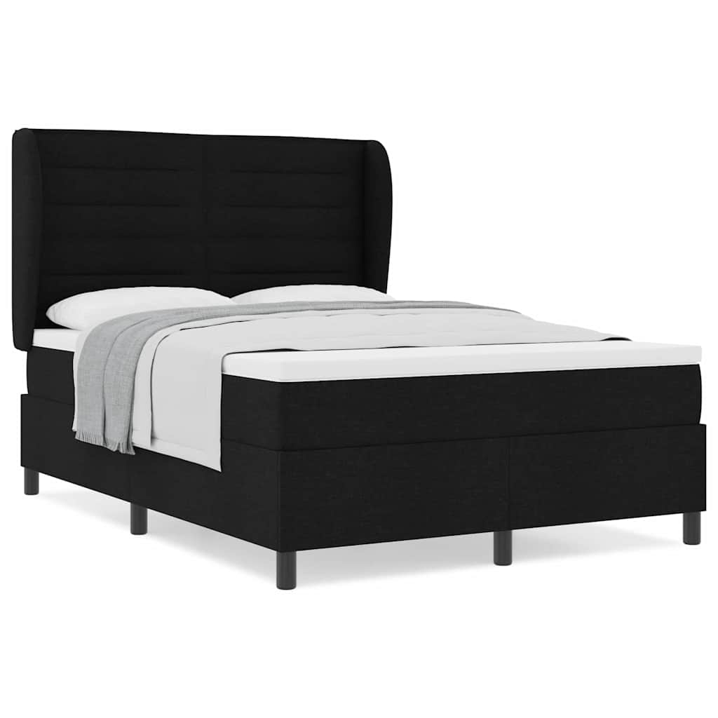 Boxspringbett mit Matratze Schwarz 160 x 200 cm Stoff