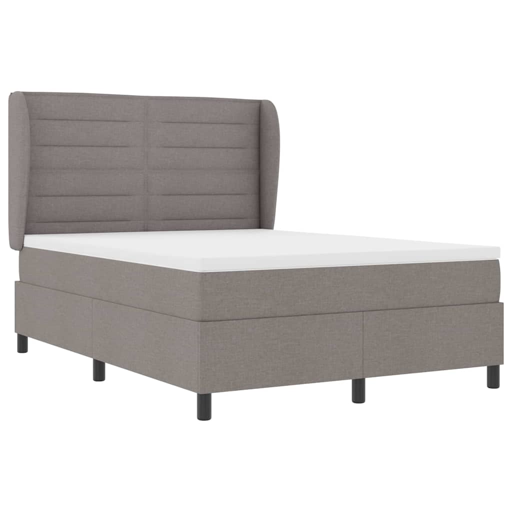 Boxspringbett mit Kopfteil Taupe 160 x 200 cm Stoff