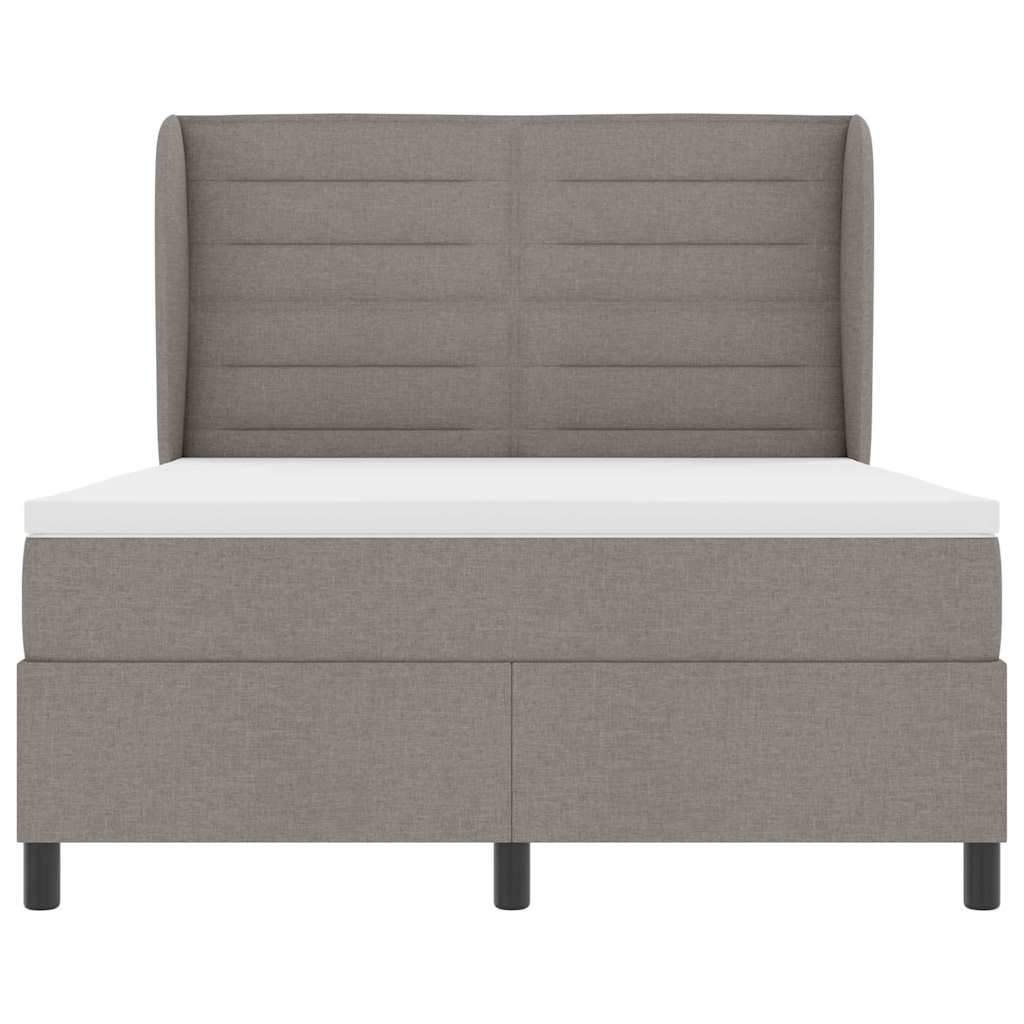 Boxspringbett mit Kopfteil Taupe 160 x 200 cm Stoff
