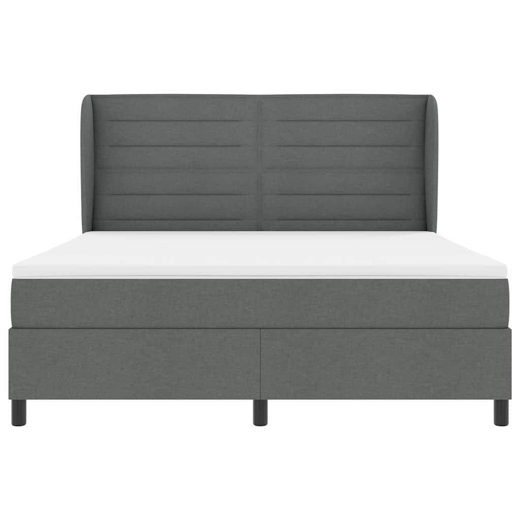 Boxspringbett mit Matratze Dunkelgrau 180 x 200 cm Stoff