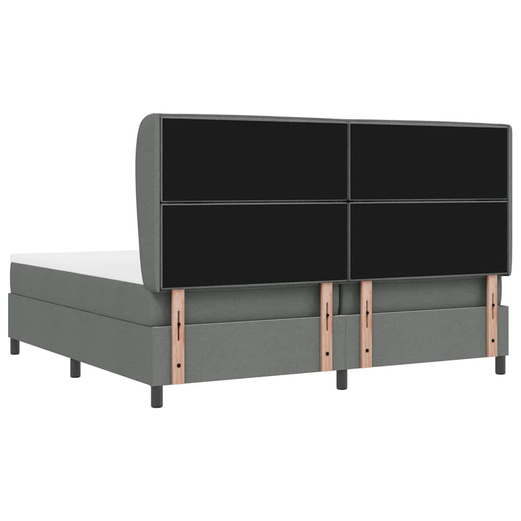 Boxspringbett mit Matratze Dunkelgrau 200 x 200 cm Stoff