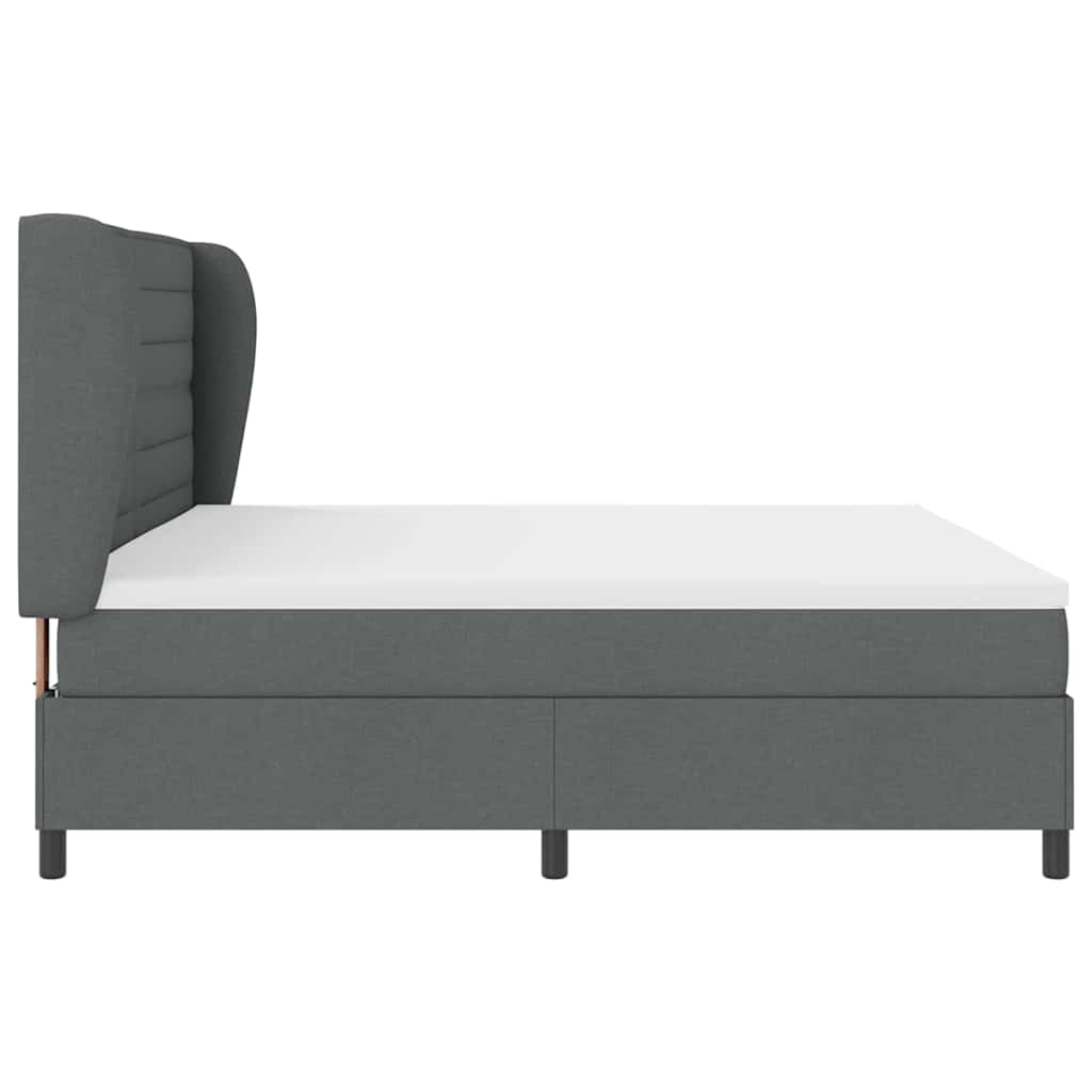 Boxspringbett mit Matratze Dunkelgrau 200 x 200 cm Stoff