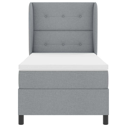 Boxspringbett mit Kopfteil Hellgrau 80 x 200 cm Stoff