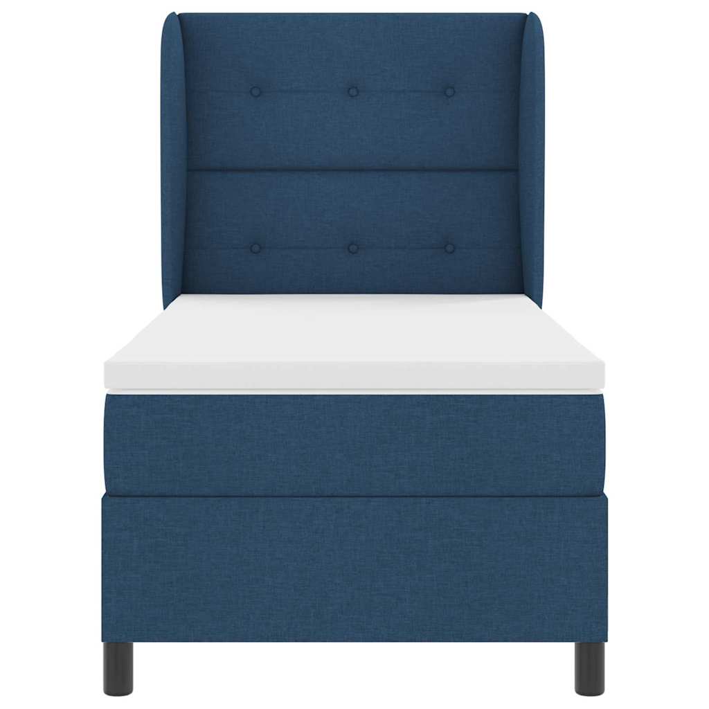 Boxspringbett mit Kopfteil Blau 90 x 190 cm Stoff