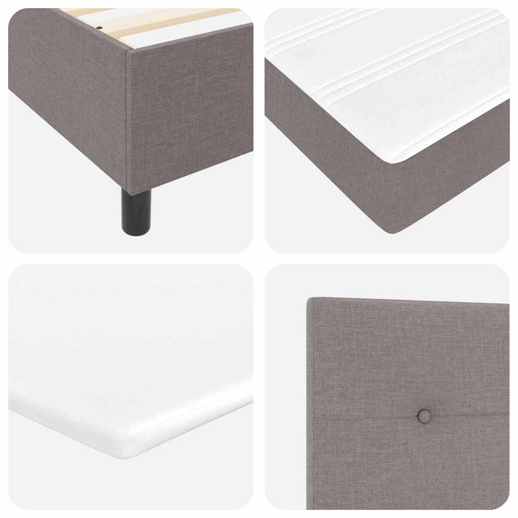 Boxspringbett mit Kopfteil Taupe 90 x 200 cm Stoff