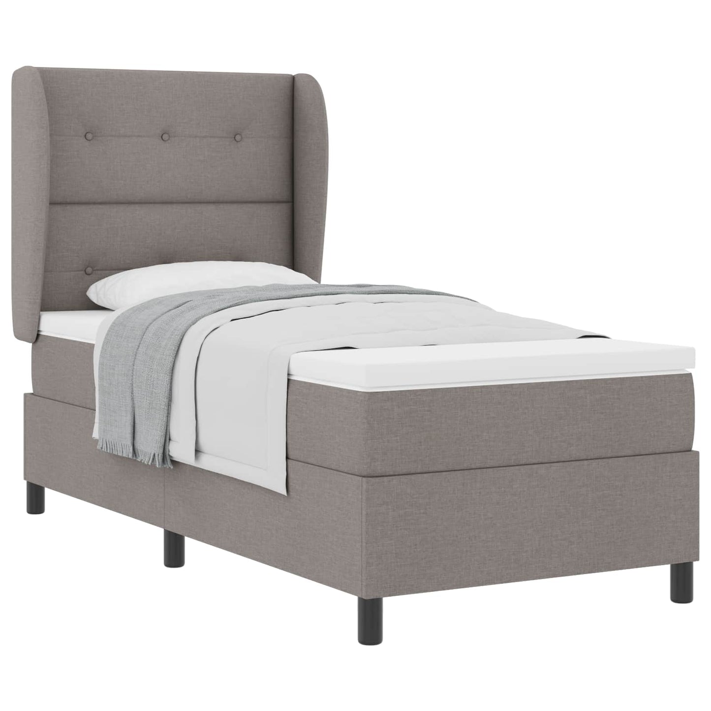 Boxspringbett mit Kopfteil Taupe 90 x 200 cm Stoff
