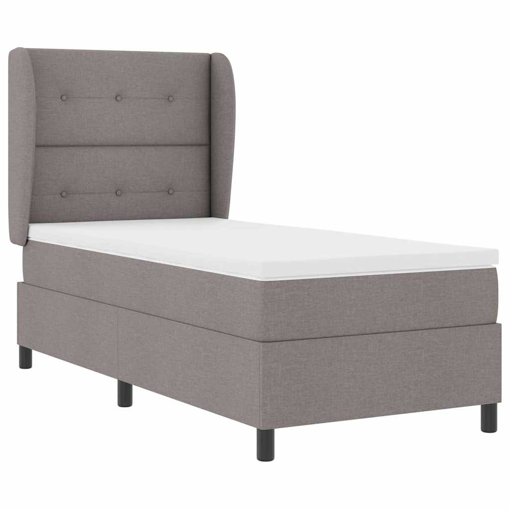 Boxspringbett mit Kopfteil Taupe 90 x 200 cm Stoff