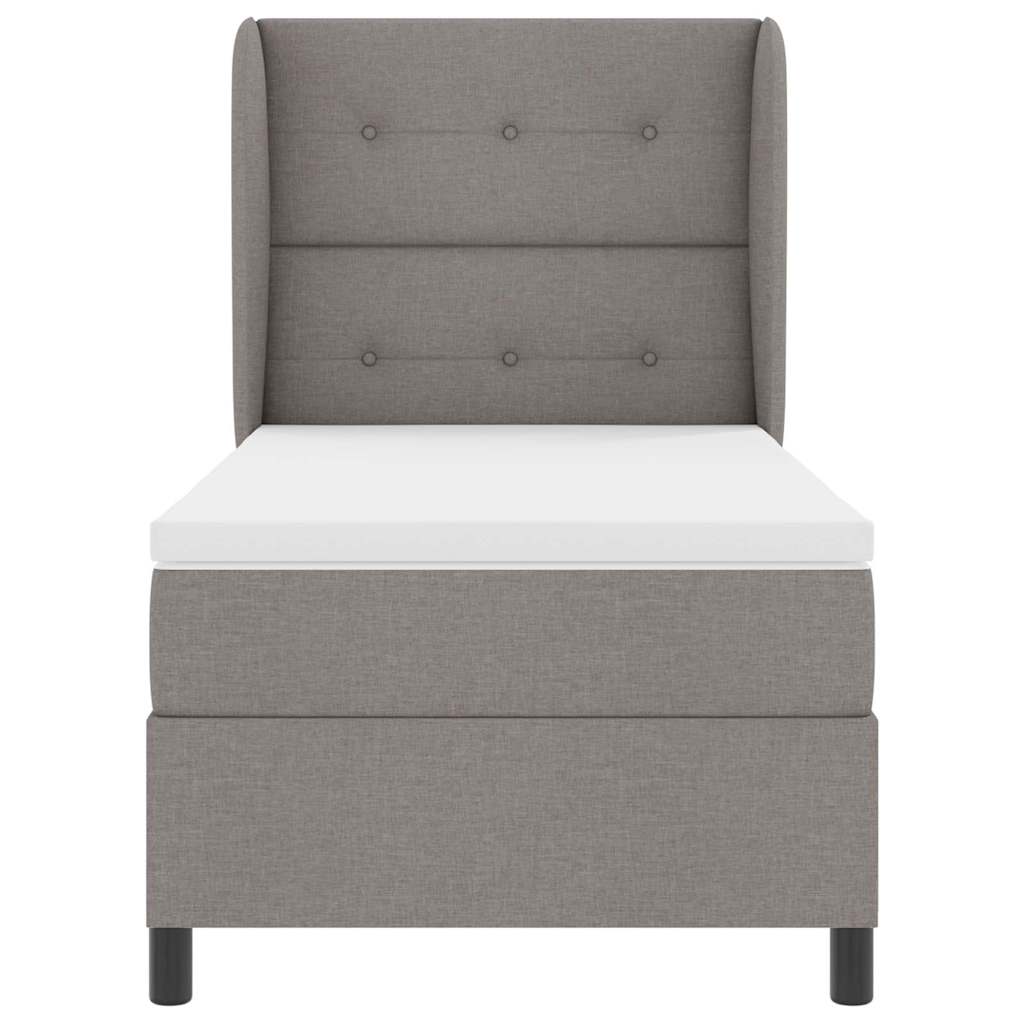 Boxspringbett mit Kopfteil Taupe 90 x 200 cm Stoff