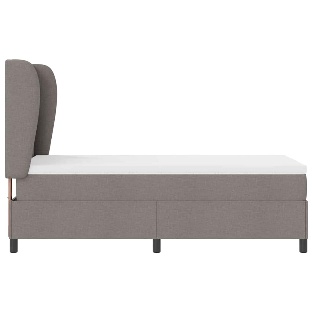 Boxspringbett mit Kopfteil Taupe 90 x 200 cm Stoff