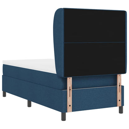 Boxspringbett mit Kopfteil Blau 90 x 200 cm Stoff