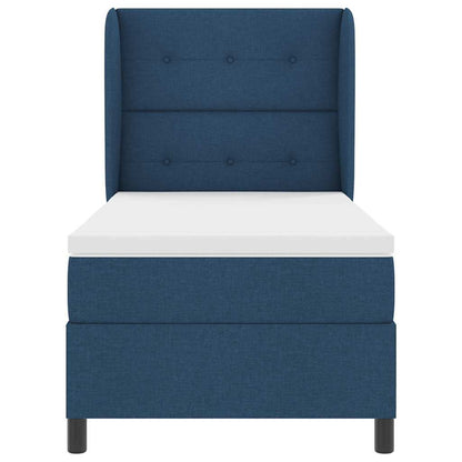 Boxspringbett mit Kopfteil Blau 90 x 200 cm Stoff