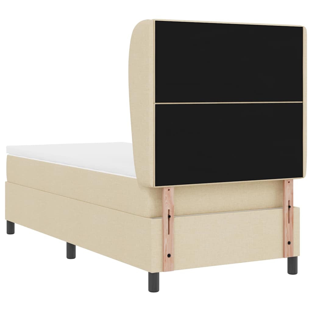 Boxspringbett mit Kopfteil Creme 100 x 200 cm Stoff