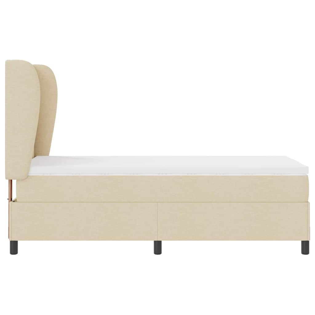 Boxspringbett mit Kopfteil Creme 100 x 200 cm Stoff