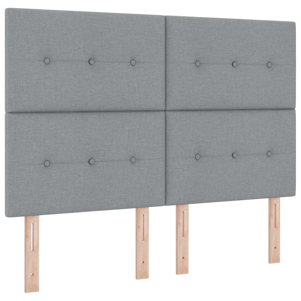 Boxspringbett mit Kopfteil Hellgrau 140 x 190 cm Stoff
