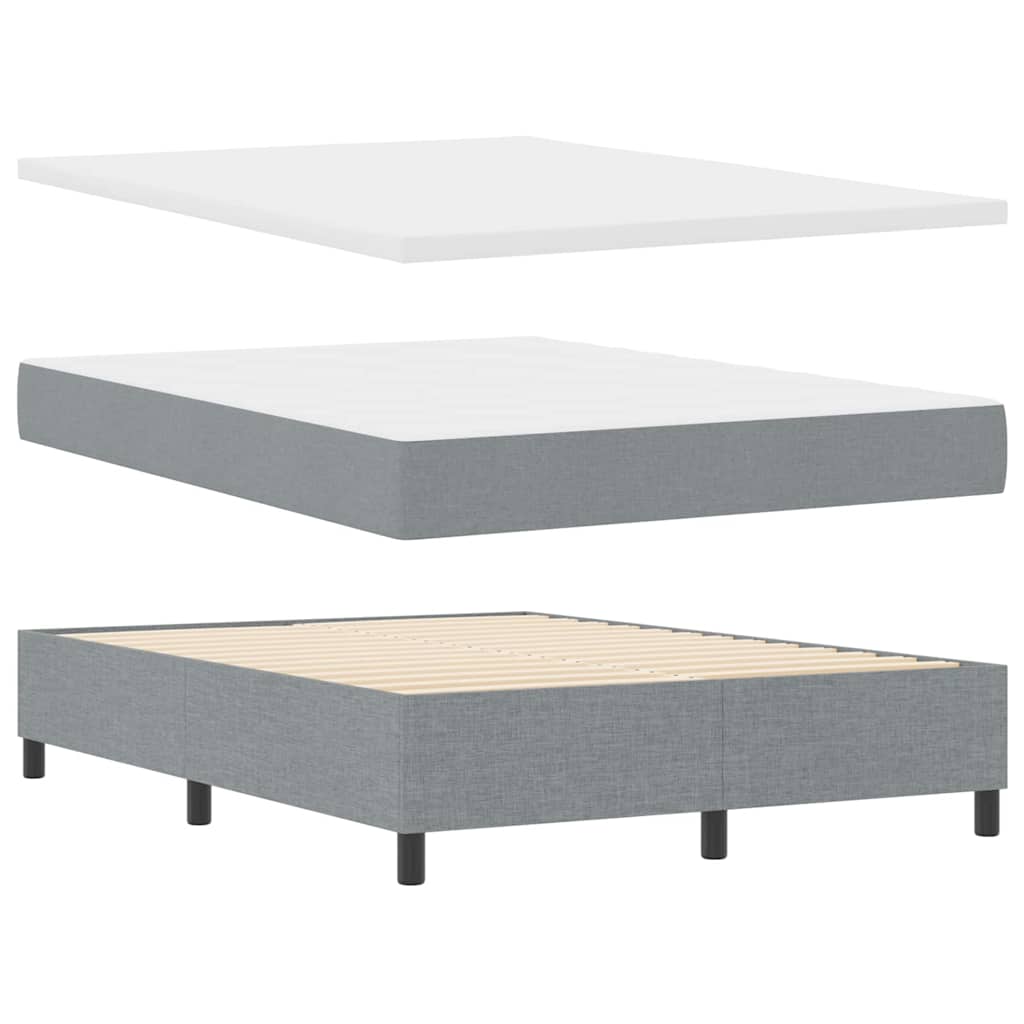 Boxspringbett mit Kopfteil Hellgrau 140 x 190 cm Stoff