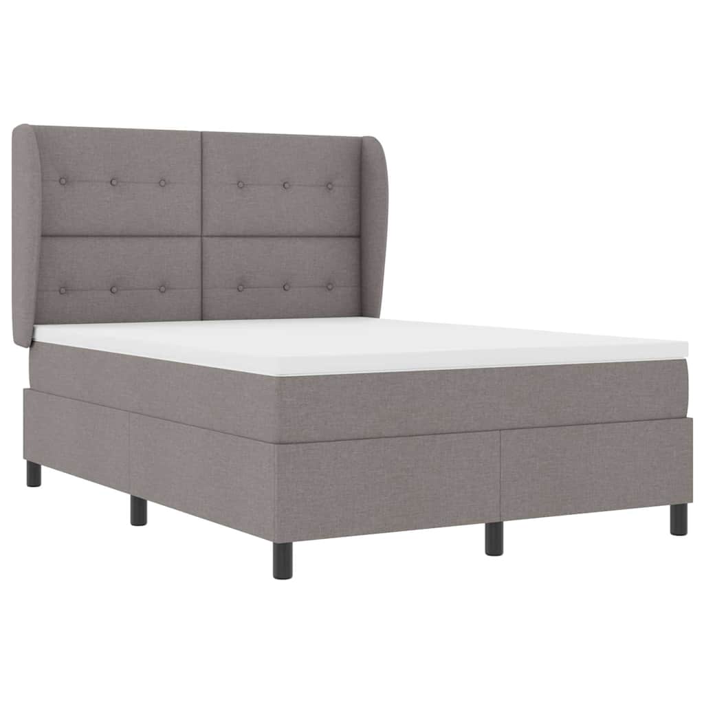 Boxspringbett mit Matratze Taupe 140 x 190 cm Stoff