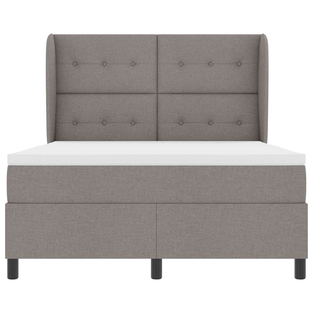 Boxspringbett mit Kopfteil Taupe 140 x 190 cm Stoff