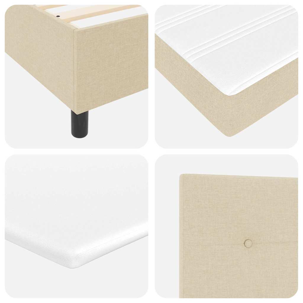 Boxspringbett mit Kopfteil Creme 140 x 190 cm Stoff