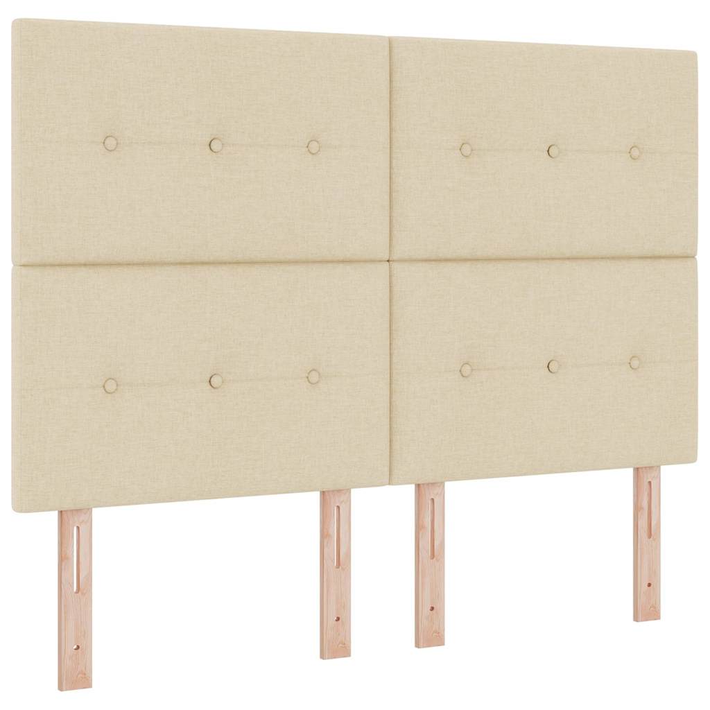 Boxspringbett mit Kopfteil Creme 140 x 190 cm Stoff