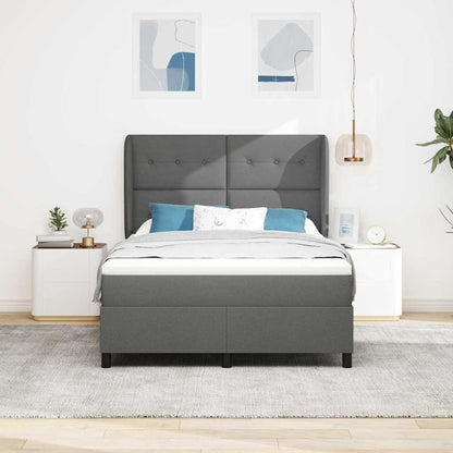 Boxspringbett mit Kopfteil Dunkelgrau 160 x 200 cm Stoff