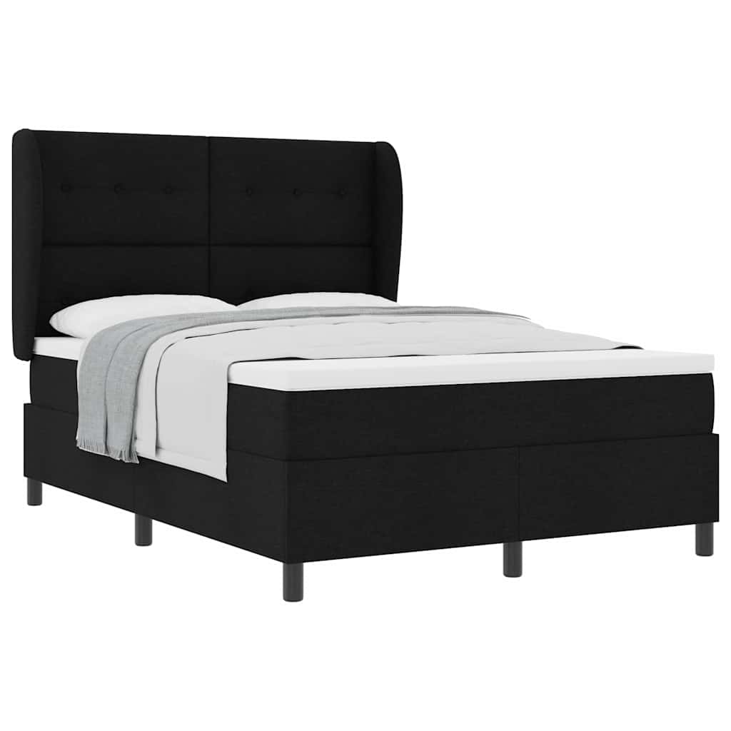 Boxspringbett mit Matratze Schwarz 160 x 200 cm Stoff
