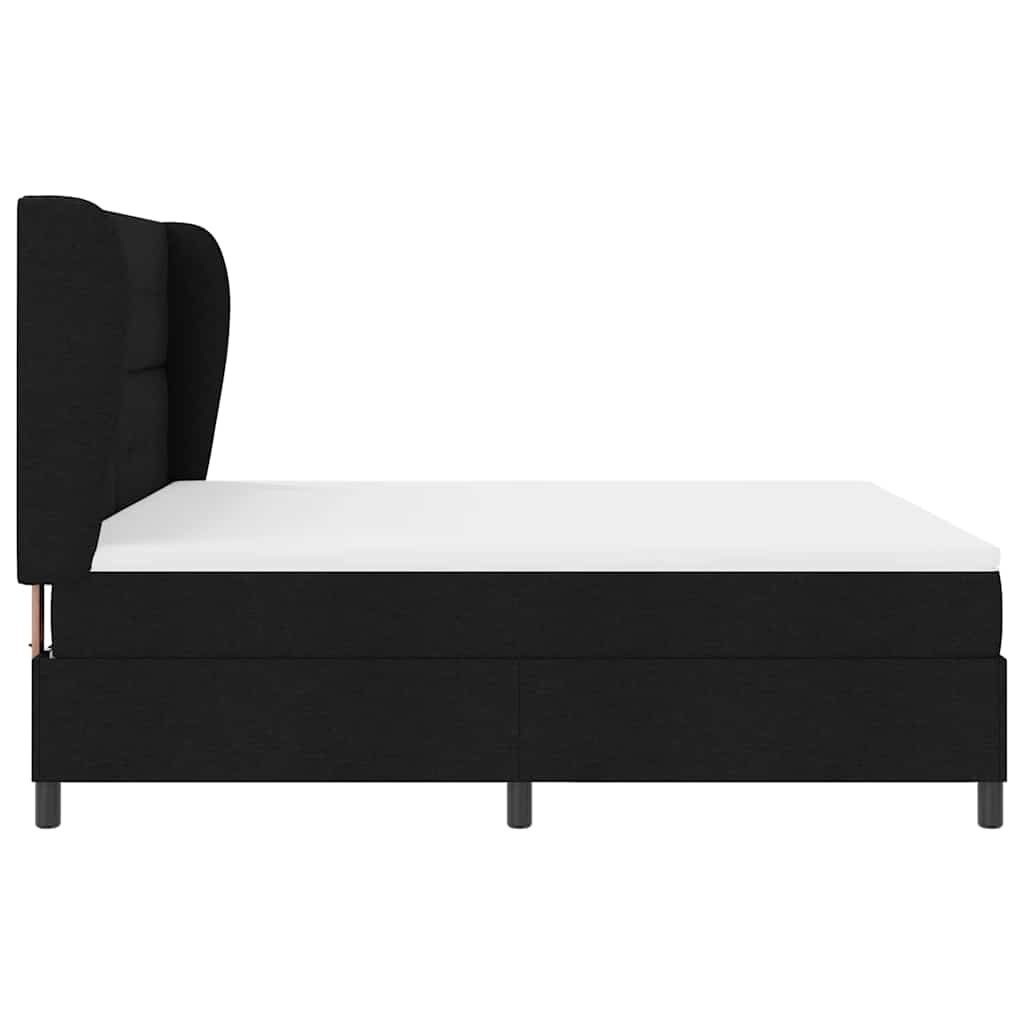 Boxspringbett mit Kopfteil Schwarz 180 x 200 cm Stoff