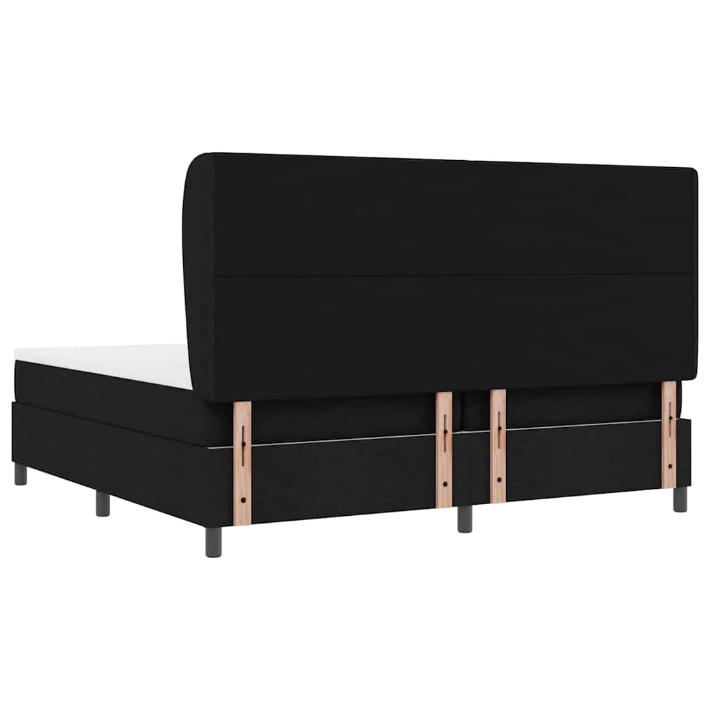 Boxspringbett mit Matratze Schwarz 200 x 200 cm Stoff