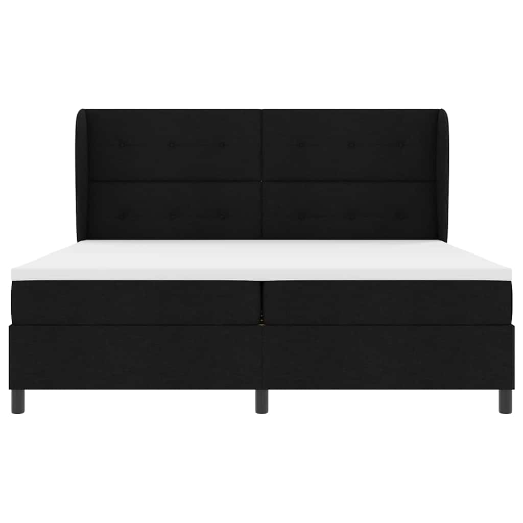 Boxspringbett mit Matratze Schwarz 200 x 200 cm Stoff