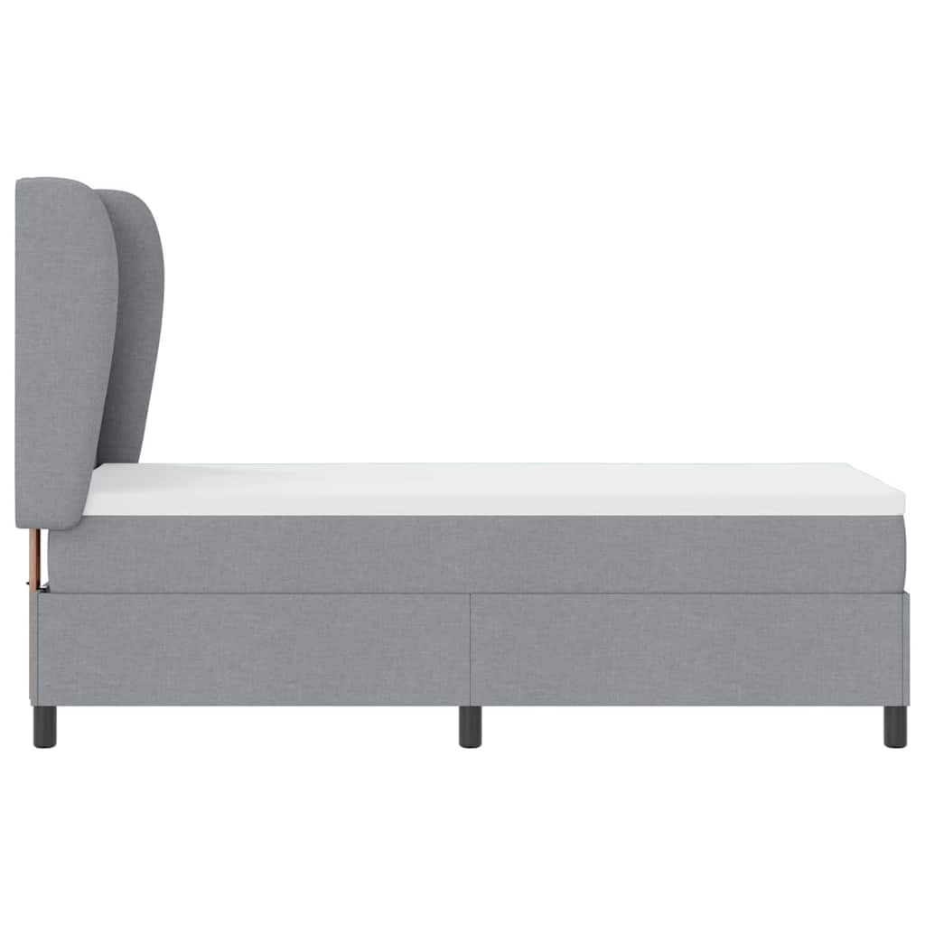 Boxspringbett mit Kopfteil Hellgrau 80 x 200 cm Stoff