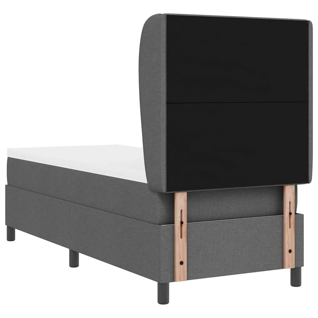 Boxspringbett mit Kopfteil Dunkelgrau 80 x 200 cm Stoff