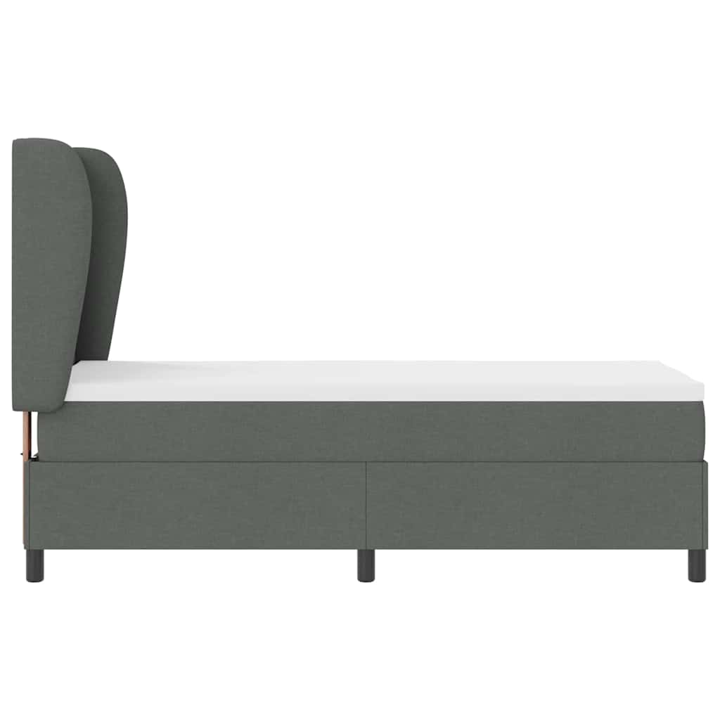 Boxspringbett mit Kopfteil Dunkelgrau 80 x 200 cm Stoff