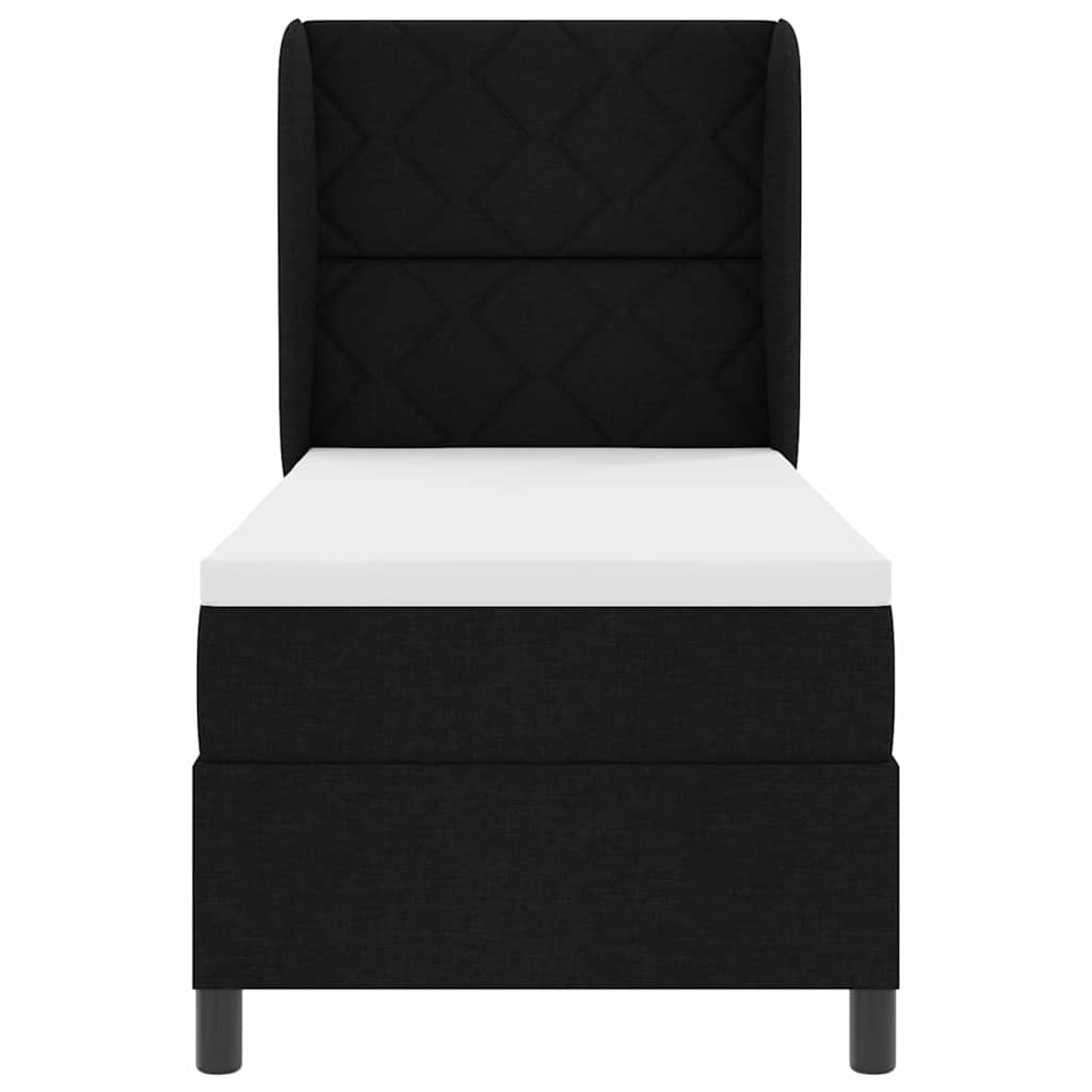 Boxspringbett mit Kopfteil Schwarz 80 x 200 cm Stoff