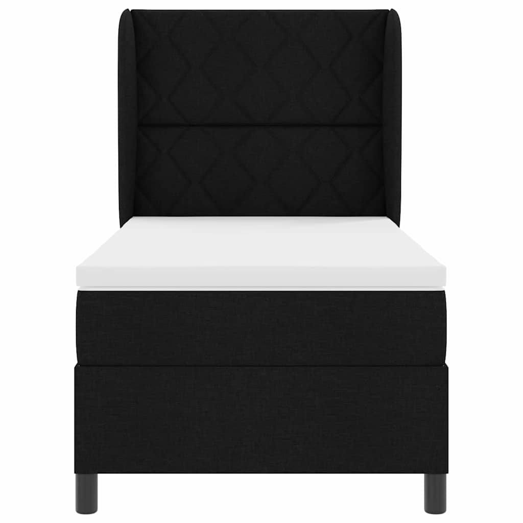 Boxspringbett mit Matratze Schwarz 90 x 190 cm Stoff