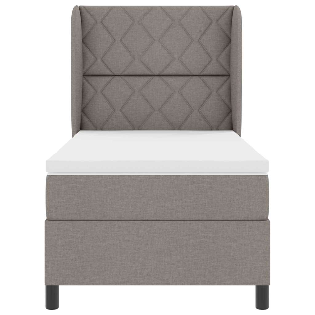 Boxspringbett mit Kopfteil Taupe 100 x 200 cm Stoff