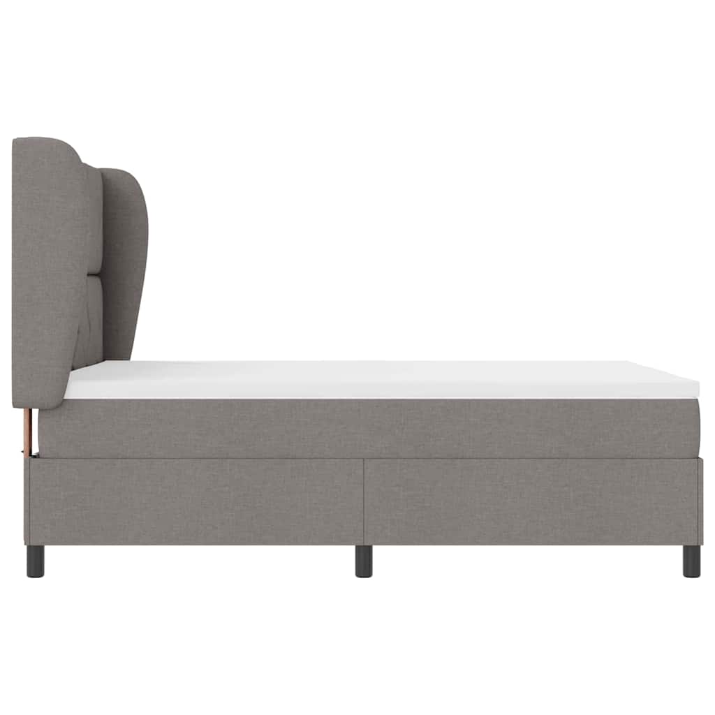 Boxspringbett mit Matratze Taupe 140 x 190 cm Stoff