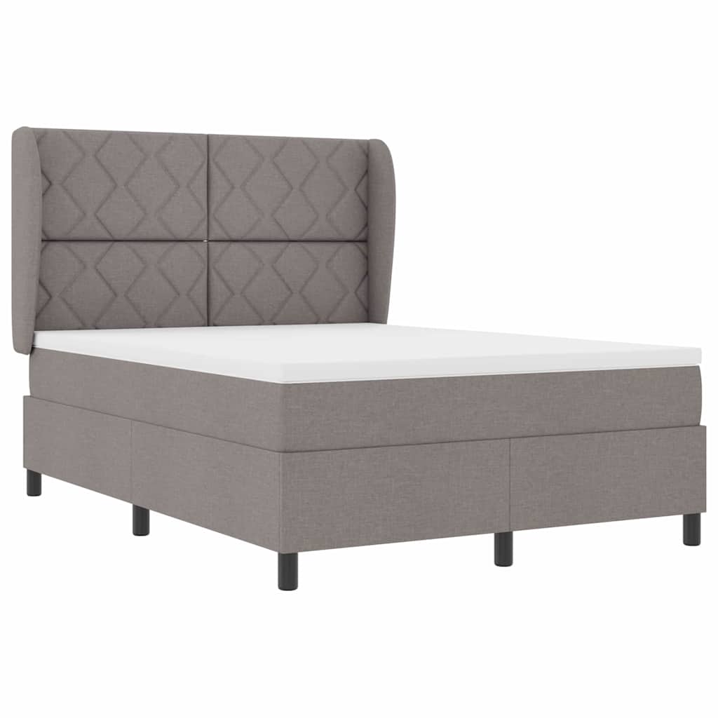 Boxspringbett mit Matratze Taupe 140 x 200 cm Stoff