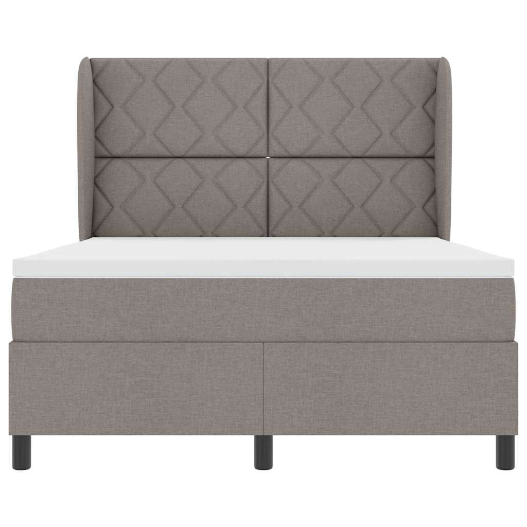 Boxspringbett mit Matratze Taupe 140 x 200 cm Stoff