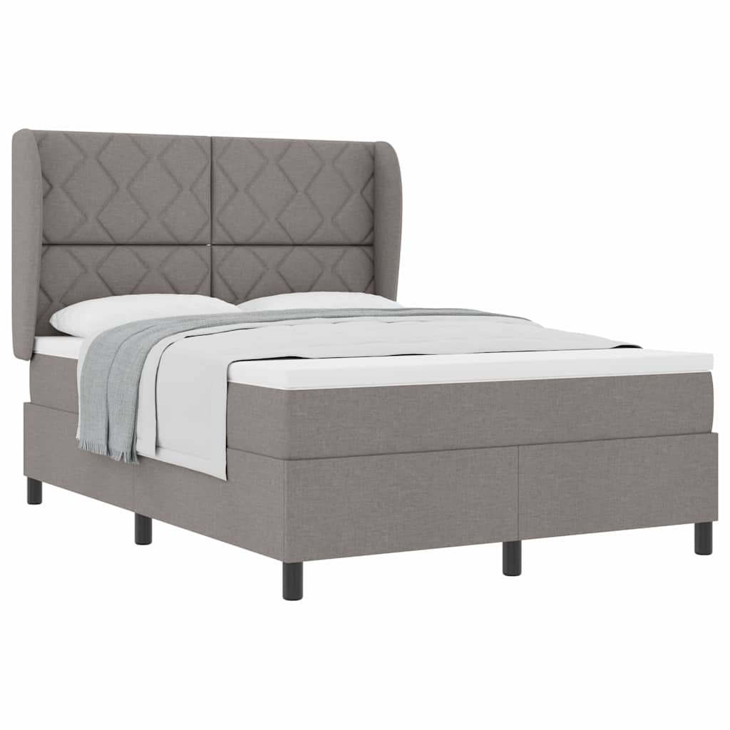 Boxspringbett mit Matratze Taupe 140 x 200 cm Stoff