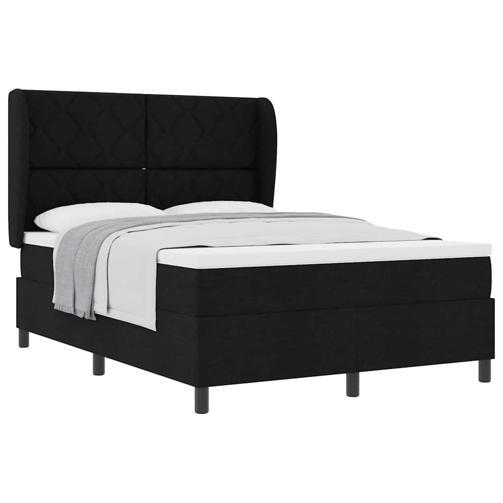 Boxspringbett mit Matratze Schwarz 160 x 200 cm Stoff