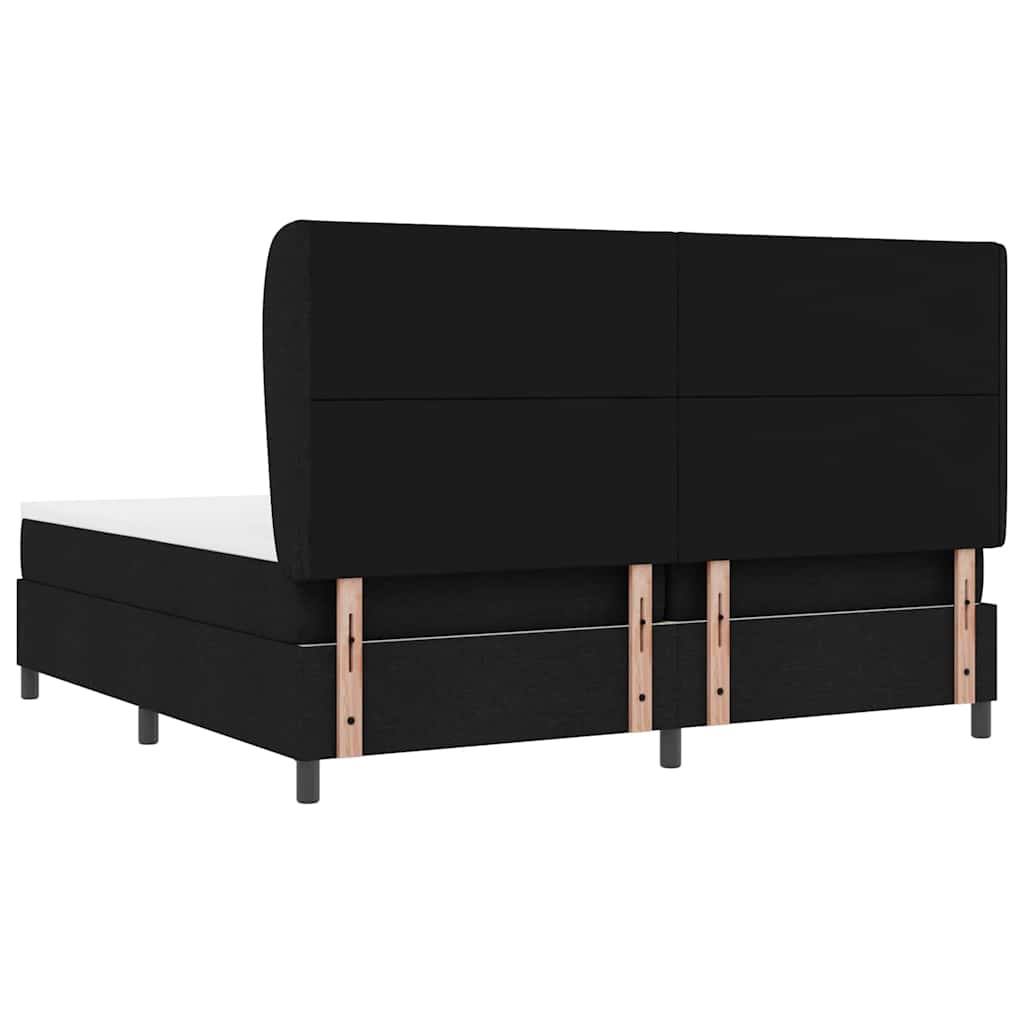 Boxspringbett mit Matratze Schwarz 200 x 200 cm Stoff