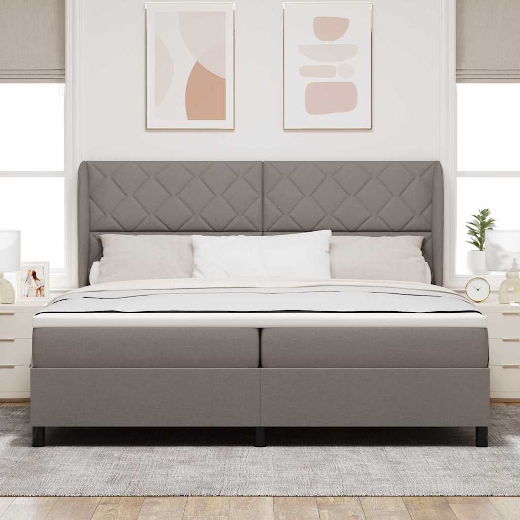 Boxspringbett mit Matratze Taupe 200 x 200 cm Stoff