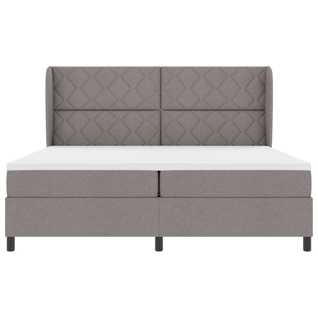 Boxspringbett mit Matratze Taupe 200 x 200 cm Stoff