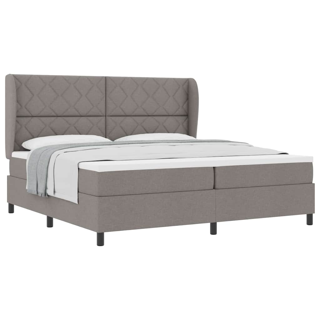 Boxspringbett mit Matratze Taupe 200 x 200 cm Stoff