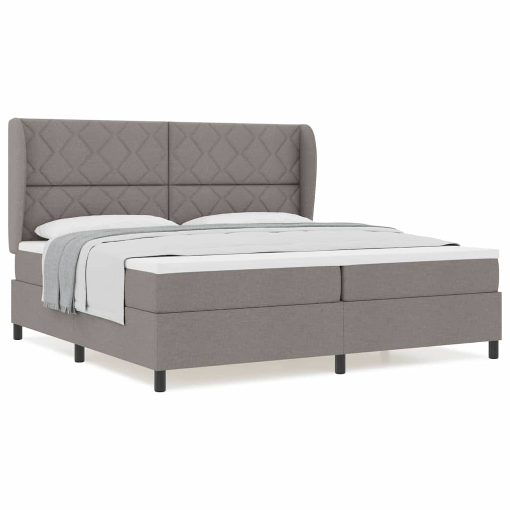 Boxspringbett mit Matratze Taupe 200 x 200 cm Stoff