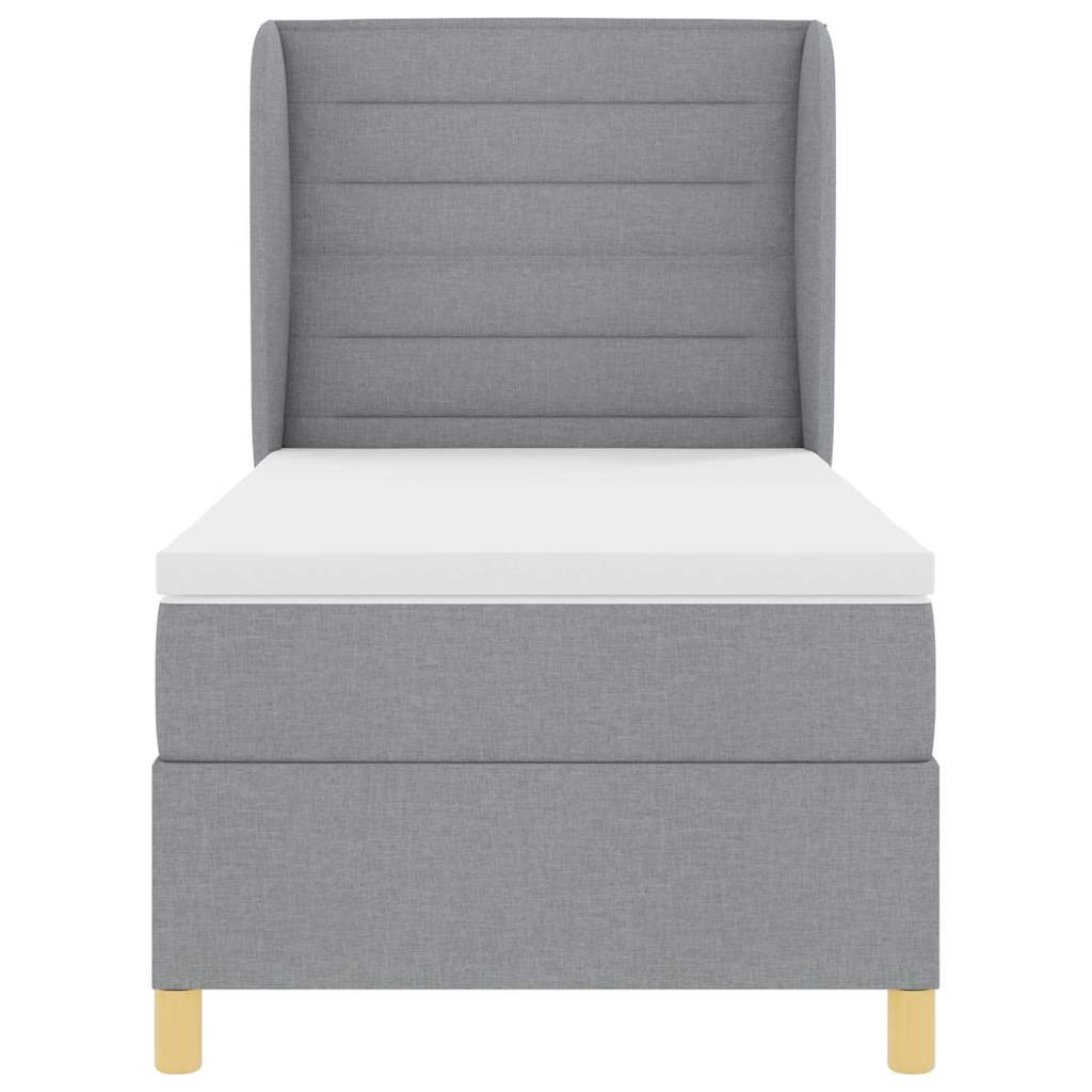 Boxspringbett mit Matratze Hellgrau 200 x 80 cm Stoff