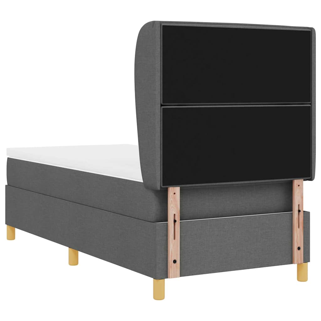 Boxspringbett mit Matratze Dunkelgrau 200 x 80 cm Stoff